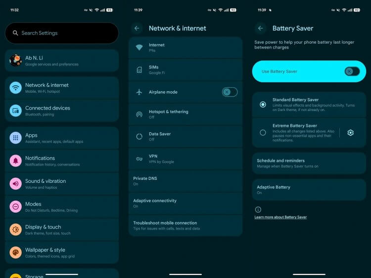 Новый дизайн Android 16. Так выглядит новый дизайн меню настроек. Скриншот: 9to5google.com. Новый дизайн Android 16. Так выглядит новый дизайн меню настроек. Скриншот: 9to5google.com. Фото.