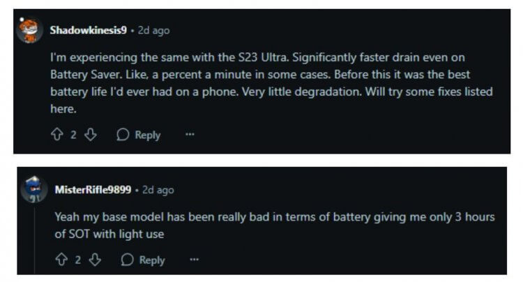От One UI 7 до полного разряда. Батарея Samsung Galaxy разряжается на глазах после обновления. Пользователи на форумах жалуются, что все модели Samsung Galaxy S23 быстро разряжаются. Фото: gizmochina.com. Фото.