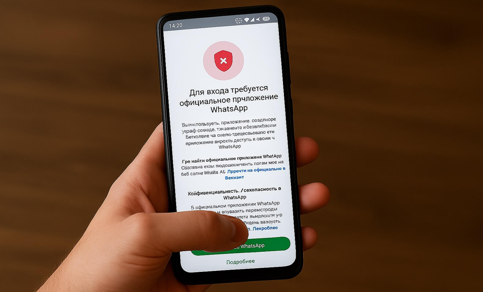 Для входа требуется официальное приложение WhatsApp — что это и как исправить