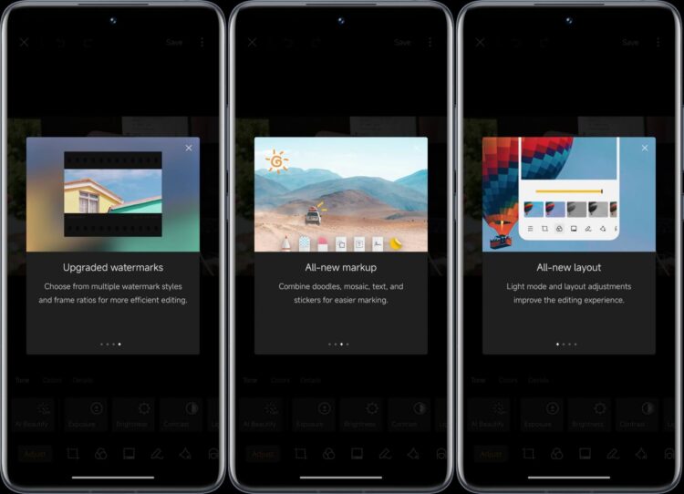 Некоторые функции из обновления фоторедактора. Фото.