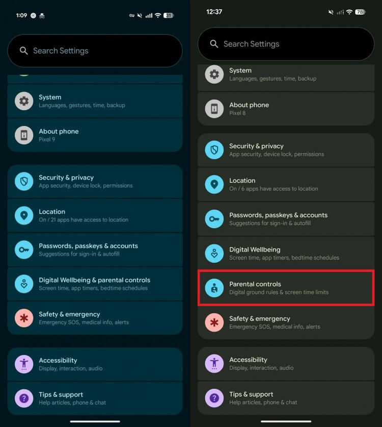 Что нового в Android Canary от 10 июля. В настройках Android Canary (справа) появился отдельный раздел с родительским контролем. Что нового в Android Canary от 10 июля. В настройках Android Canary (справа) появился отдельный раздел с родительским контролем. Фото.