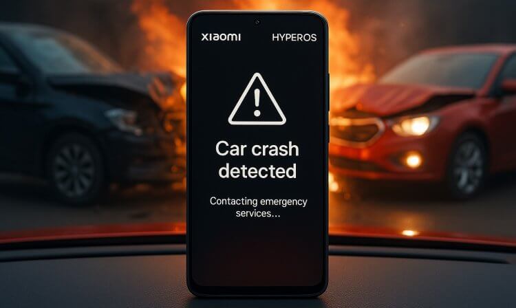 Xiaomi завезла в HyperOS функцию определения аварий. Смартфон сам вызывает помощь в случае ДТП. Подъехала полезная функция для автолюбителей. Фото.
