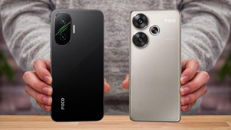 POCO F6 или POCO F7 — какой смартфон лучше и почему. POCO F7 — слева, POCO F6 — справа. Изображение: Power Tech Comparison. Фото.