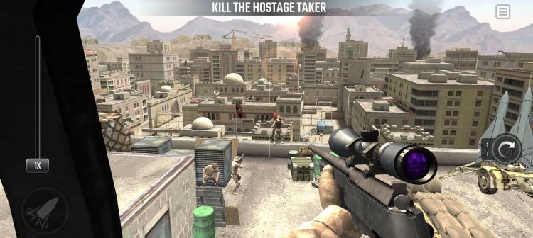 Игра про снайпера на Android. War Sniper подкупает набором разного оружия. Фото.