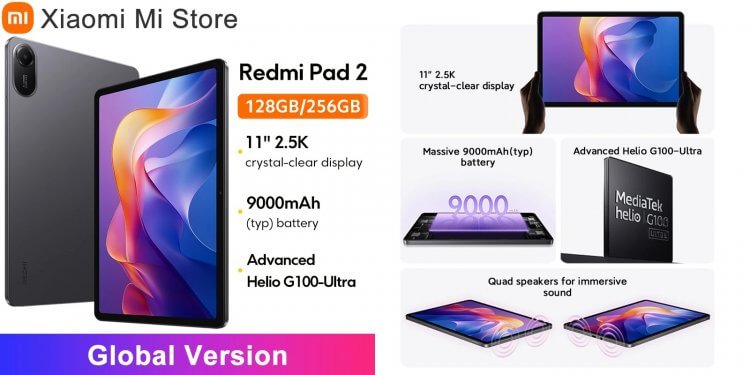 Планшет Redmi Pad 2. Новый недорогой планшет от Xiaomi. Фото.