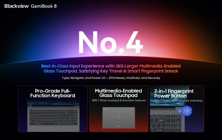 Почему стоит купить игровой ноутбук Blackview GamiBook 8. Клавиатура получила дополнительный цифровой блок. Фото.