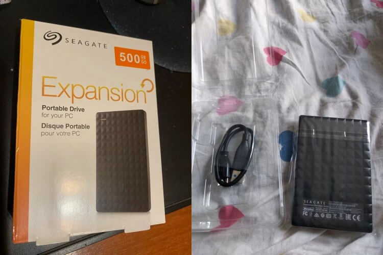 Внешний жесткий диск Seagate. Полезная штуковина для хранения данных. Фото.