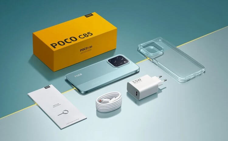 POCO C85 — надежный смартфон для тех, кто не гонится за модой. Всё нужное есть, цена реально радует. В комплекте есть все самое необходимое. Фото.