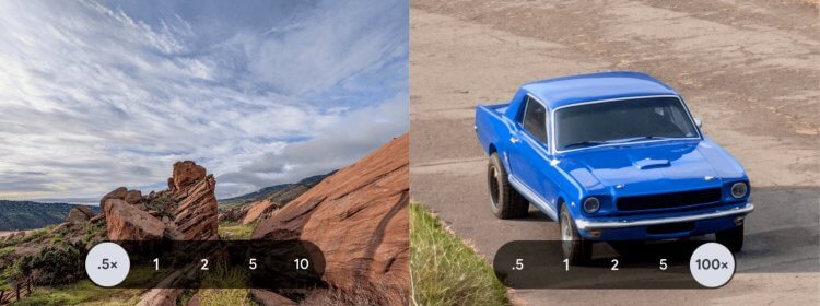 У кого лучше зум: iPhone или Pixel. Видите автомобиль слева? А он там есть. Изображение: google.com. Фото.