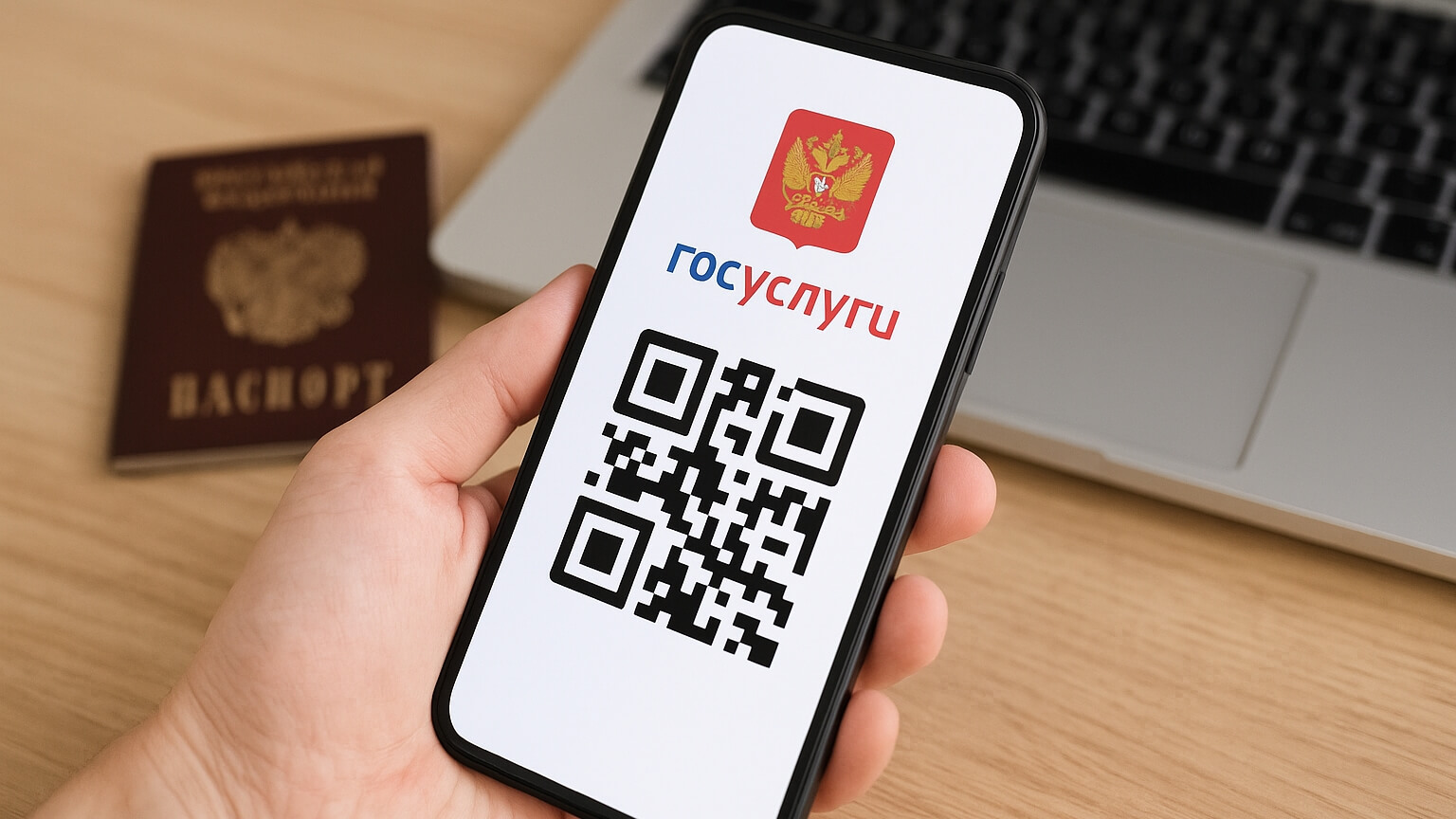 В приложении Госуслуг можно будет показать QR-код вместо паспорта. Как это будет работать. Просто достал из кармана и показал всем свой большой QR. Изображение: ChatGPT. Фото.