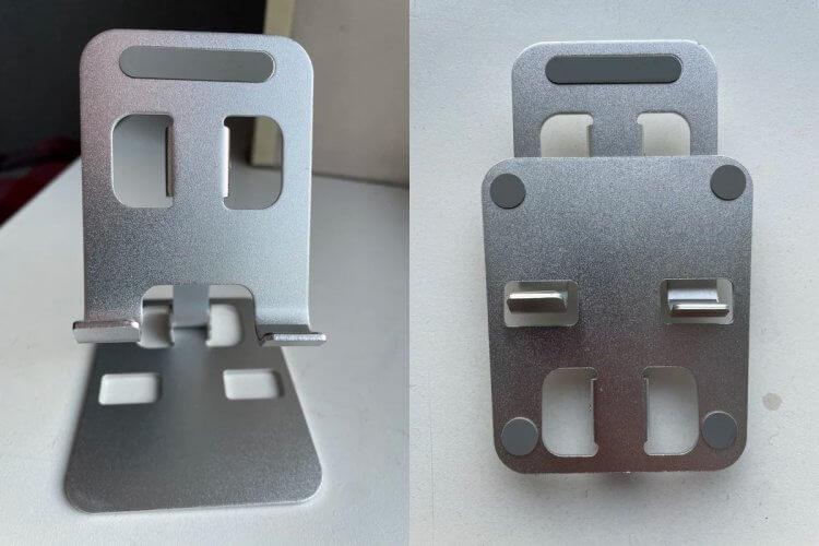 Металлическая подставка для смартфона. Крепкая подставка из настоящего металла. Фото.