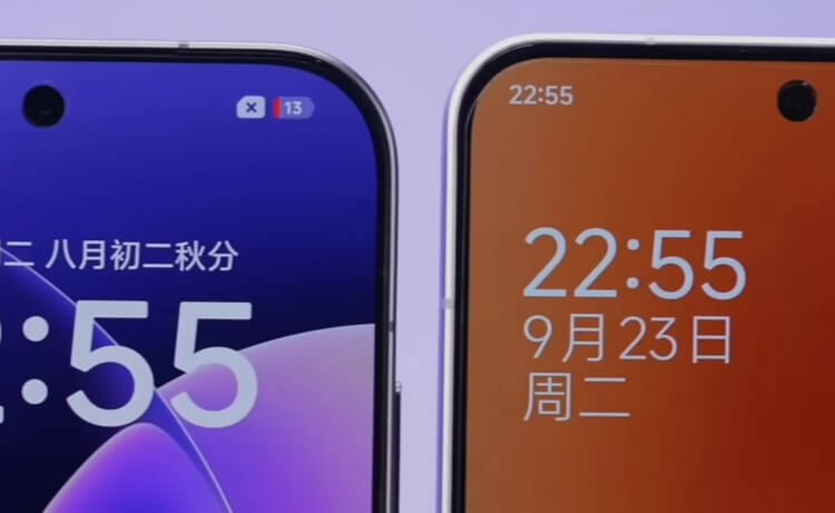 Компактный Xiaomi 17 с большой батареей. Экран Xiaomi 17 (слева) закруглен сильнее. Изображение: Kingmi Mobile. Фото.