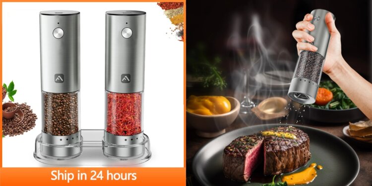 Комплект электрических мельниц для специй. Обязательный прибор для каждой кухни. Комплект электрических мельниц для специй. Обязательный прибор для каждой кухни. Фото.