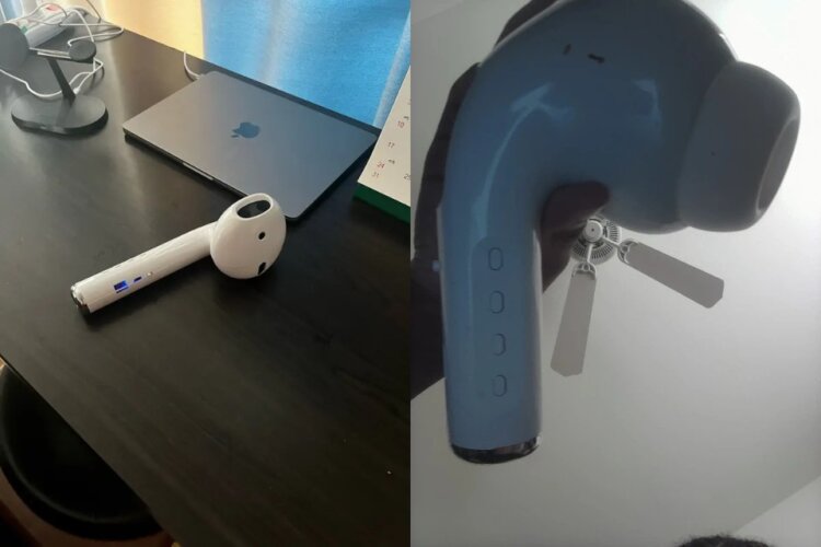 Гигантский наушник AirPods. Не пугайтесь: это такая колонка. Фото.