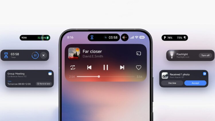 Анимированный остров Hyper Island теперь доступен на смартфонах Redmi и POCO. Но есть нюанс. Бюджетные смартфоны получают функции флагманов. Изображение: gizmochina.com. Анимированный остров Hyper Island теперь доступен на смартфонах Redmi и POCO. Но есть нюанс. Бюджетные смартфоны получают функции флагманов. Изображение: gizmochina.com. Фото.