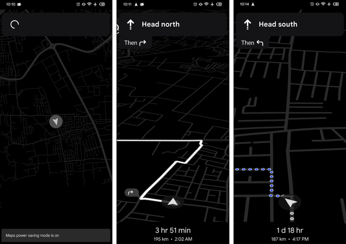 Какие приложения получат поддержку Min Mode. В таком формате тоже можно пользоваться навигацией и при этом не сильно тратить заряд аккумулятора. Изображение: androidauthority. Фото.