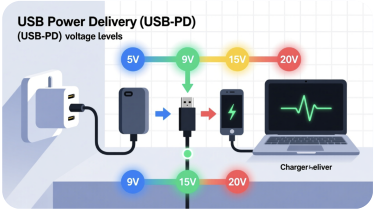 Как работает USB Power Delivery. PD сложнее, чем кажется. Фото.