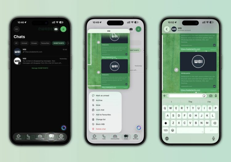 WhatsApp полностью изменил дизайн для iPhone. Появится ли такой же интерфейс в версии для Android? Обновленный Ватсап выглядит так. Фото: wabetainfo.com. WhatsApp полностью изменил дизайн для iPhone. Появится ли такой же интерфейс в версии для Android? Обновленный Ватсап выглядит так. Фото: wabetainfo.com. Фото.