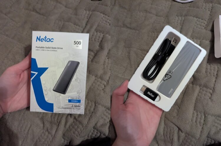Внешний SSD-накопитель Netac. Компактный и быстрый накопитель для хранения файлов. Внешний SSD-накопитель Netac. Компактный и быстрый накопитель для хранения файлов. Фото.