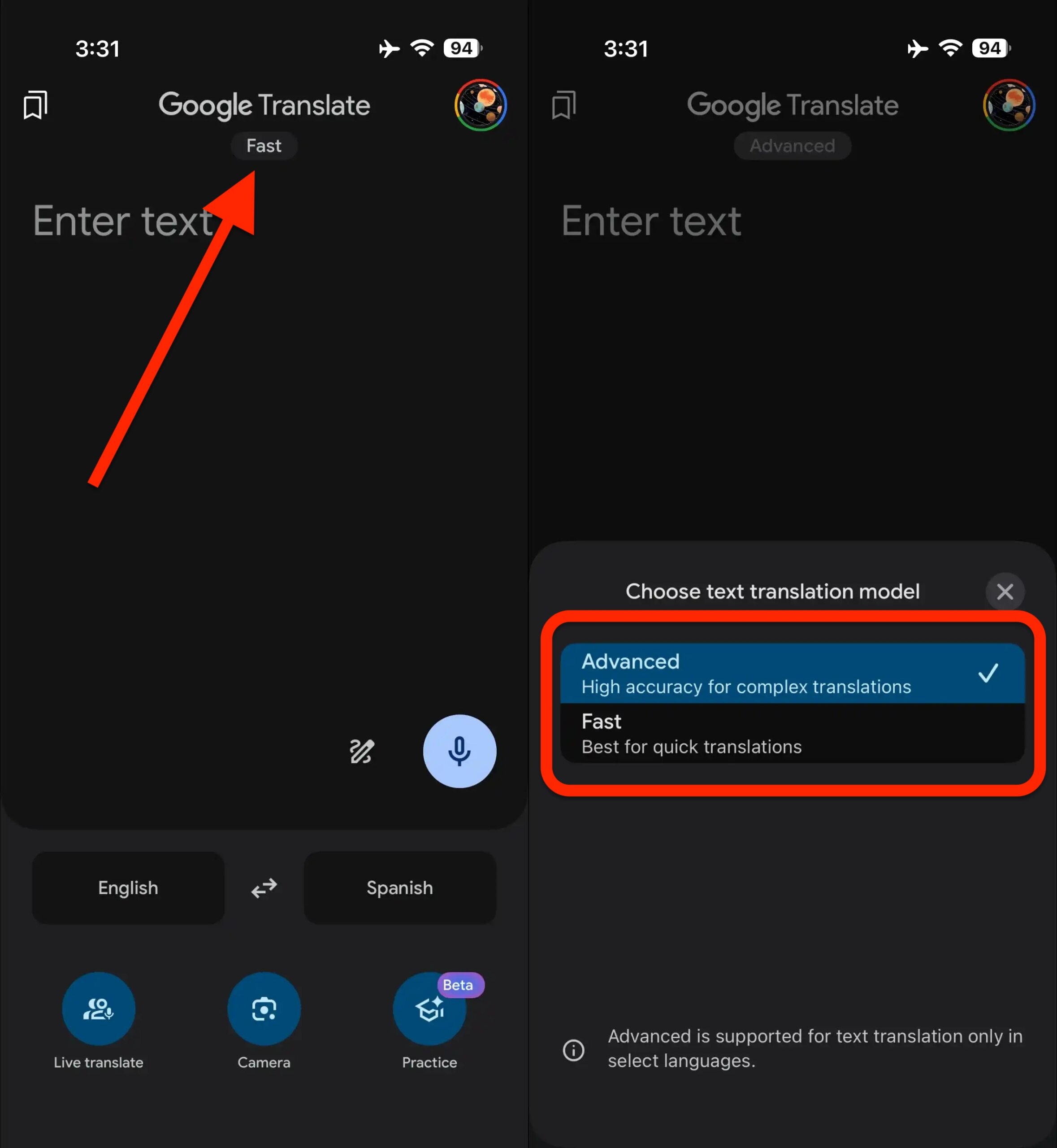 Что за новые режимы в Google Переводчик. Как ни странно, тест начался на айфонах. Изображение: 9to5google.com. Фото.