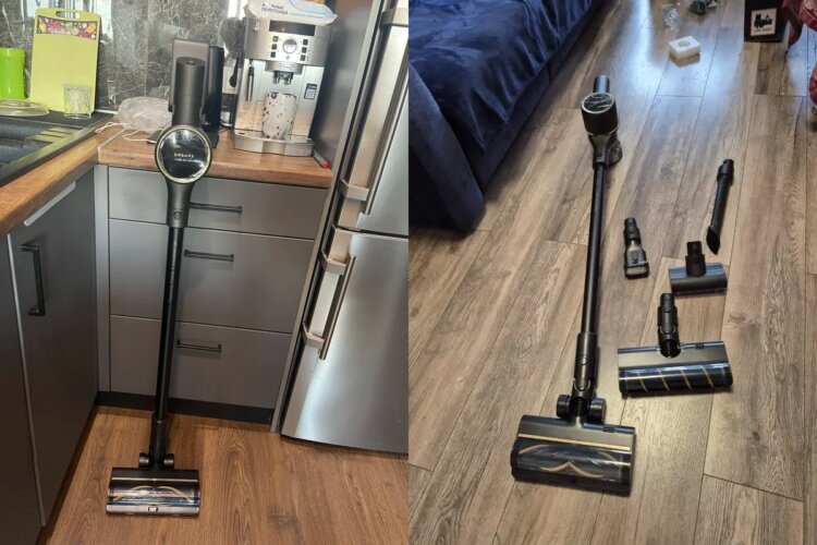 Беспроводной пылесос Dreame. Мощный пылесос с большим количеством насадок. Беспроводной пылесос Dreame. Мощный пылесос с большим количеством насадок. Фото.