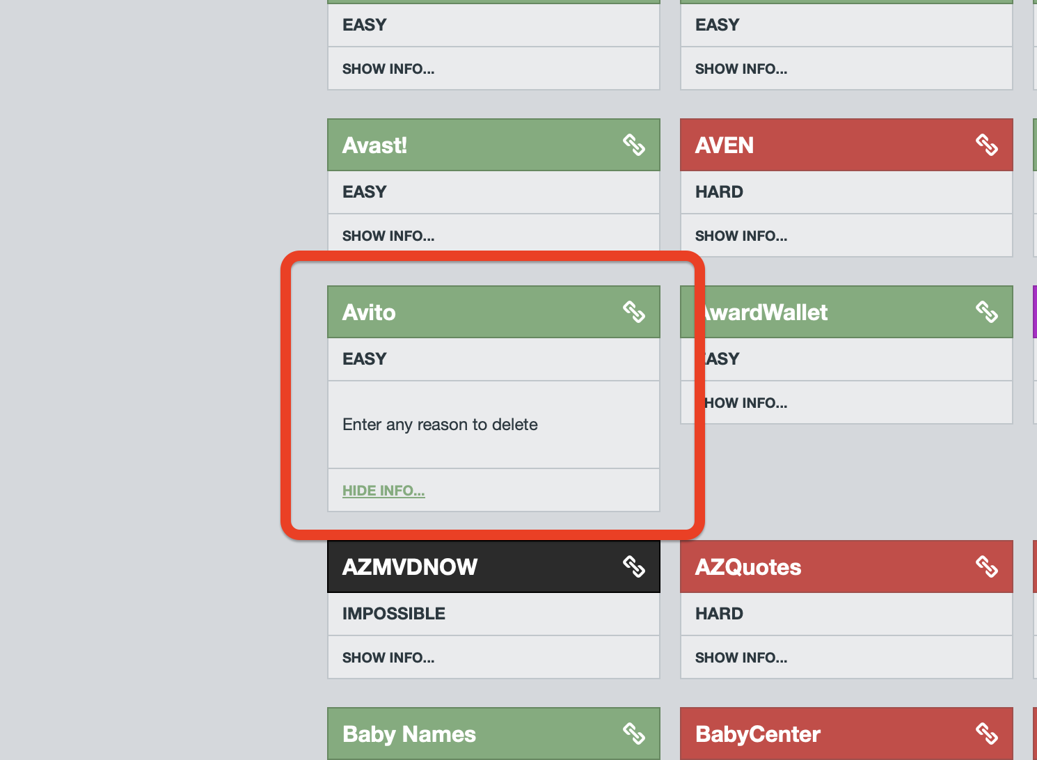 Как быстро удалить старые и забытые аккаунты. В базе есть как зарубежные сайты, так и отечественные страницы. Изображение: justdeleteme.xyz. Как быстро удалить старые и забытые аккаунты. В базе есть как зарубежные сайты, так и отечественные страницы. Изображение: justdeleteme.xyz. Фото.