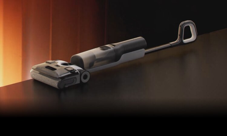 Roborock F25 RT — моющий вертикальный пылесос. Моющий пылесос, способный забраться куда угодно. Фото.