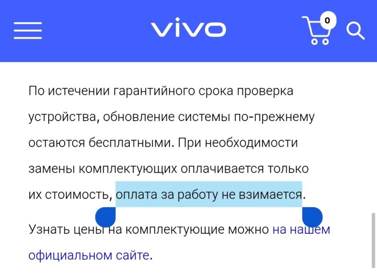 Плюсы российской версии vivo. У vivo есть официальные сервисы в России. Фото.