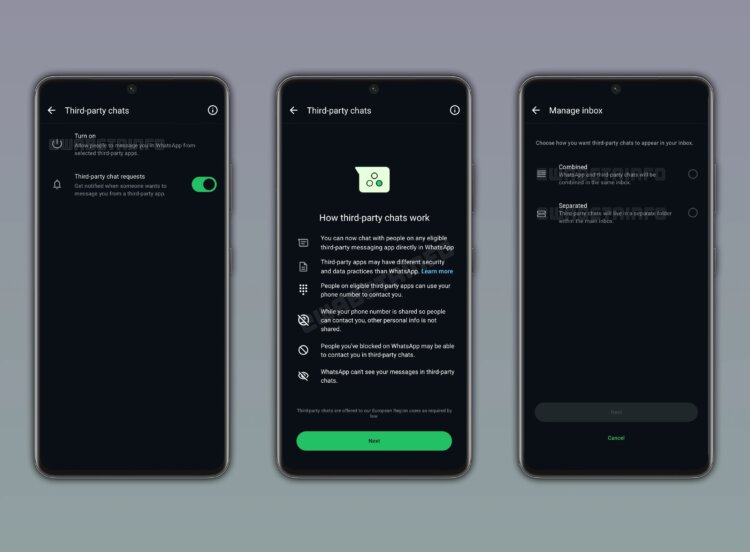 WhatsApp позволит писать пользователям других мессенджеров. Если вы участвуете в тесте бета-сборок, почаще проверяйте эти настройки. Изображение: wabetainfo.com. Фото.
