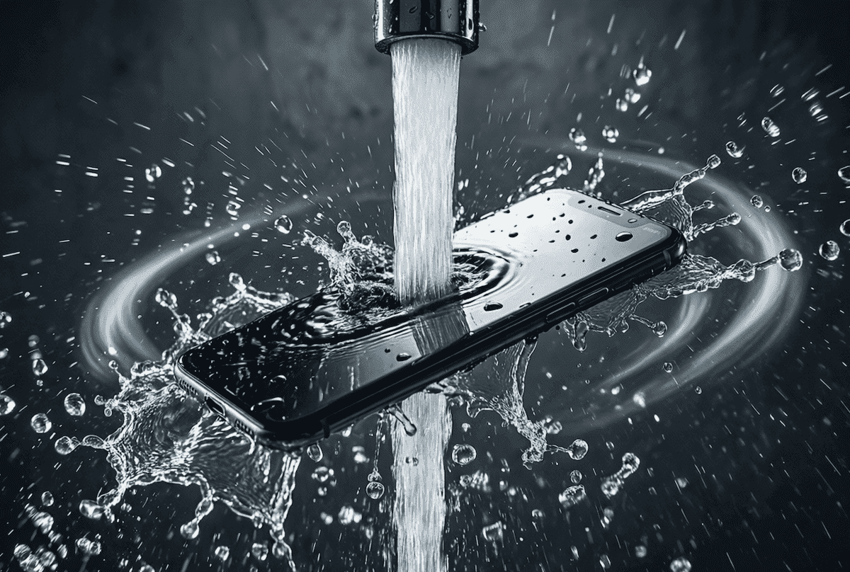 Различия между тестами защиты от воды. Хороший современный смартфон выдержит и такое. Фото.