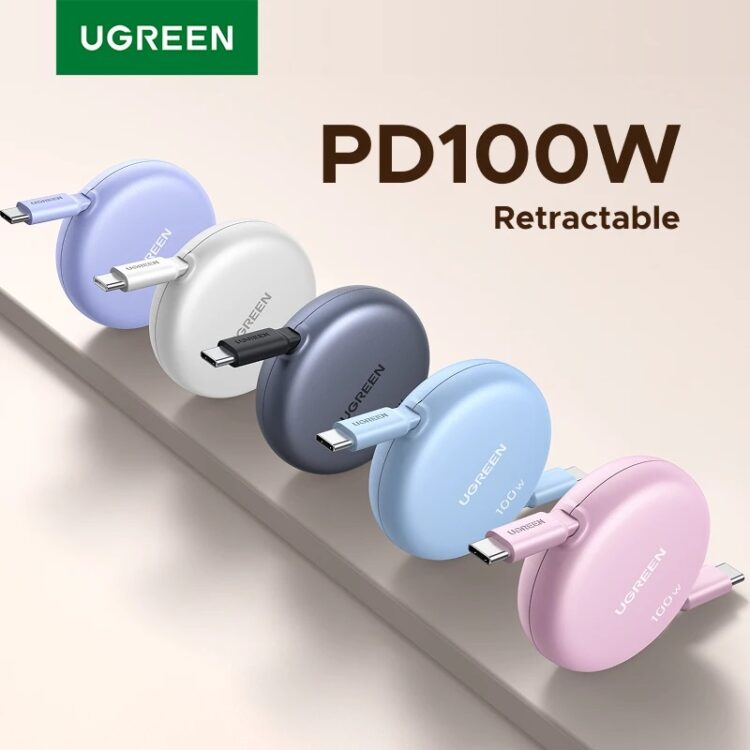 Выдвижной кабель UGREEN. Очень удобный формат USB-кабеля. Фото.