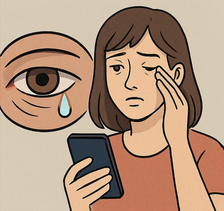 Почему слезятся глаза при использовании смартфона. Синдром сухого глаза — первый симптом, при котором стоит уделить внимание своему здоровью. Фото.