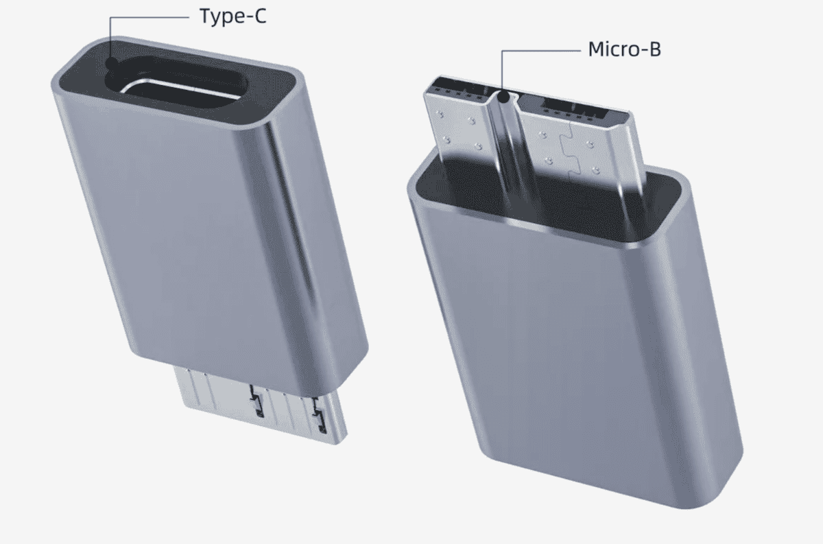 Переходник USB-C на USB-В 3.0. Изображение: AliExpress. Фото.