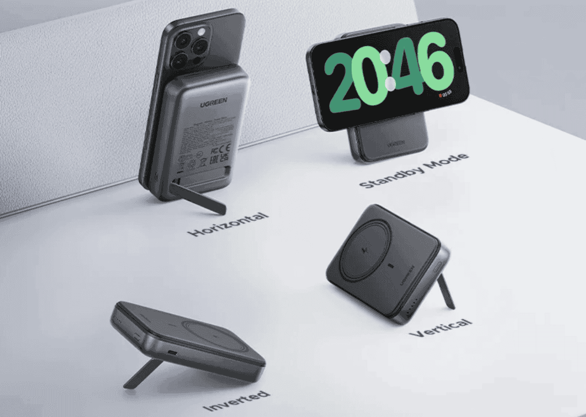 Магнитный павербанк Ugreen с беспроводной зарядкой. Изображение: AliExpress. Фото.