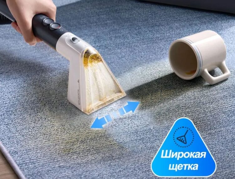 Наконец нашёл лучший подарок на Новый год: машинка Donlim очищает всё — от ковров и обуви до штор и мебели. Широкая щетка обеспечивает быстрое всасывание и охват большей площади. Фото.