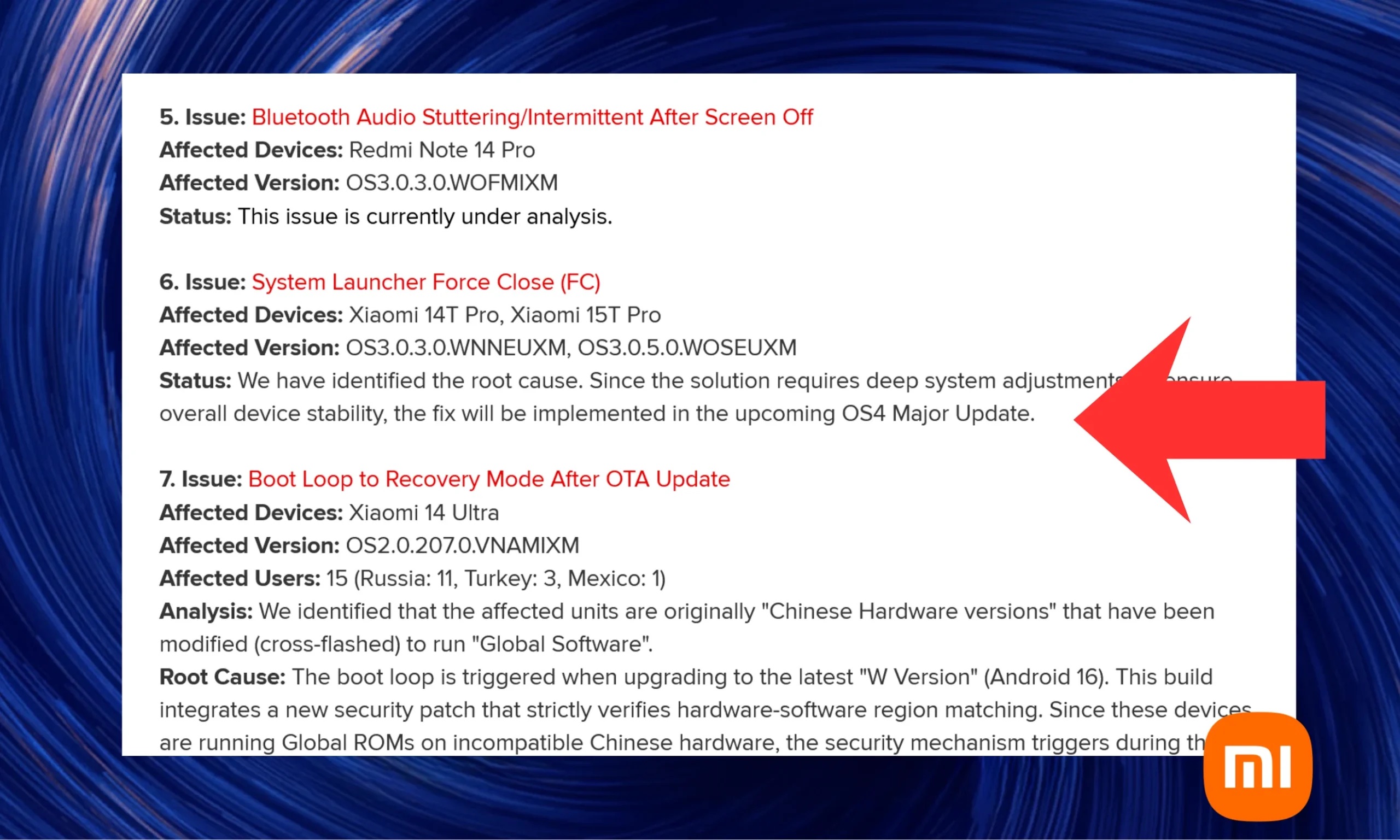 Почему Xiaomi не выпускает мелкие обновления. Проблемы обещают исправить, но нужно долго ждать. Изображение: xiaomiforall.com. Фото.