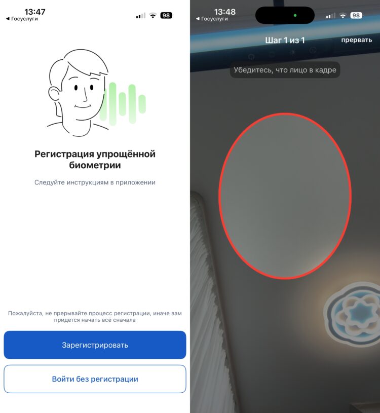 Как сдать биометрию из дома. Для сдачи упрощенной биометрии хватило только фотографии. Фото.