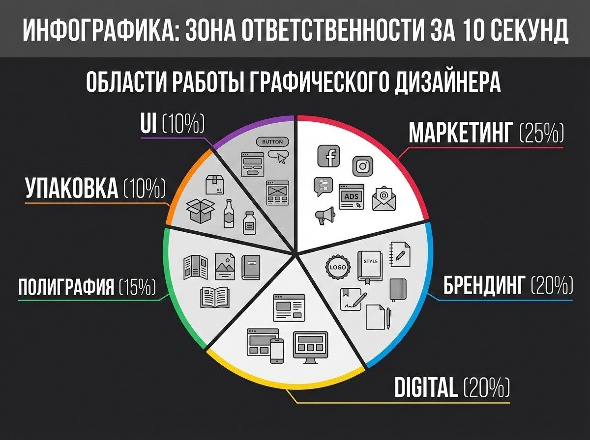 Кто такой графический дизайнер: что это за профессия и чем она важна? Вот вам инфографика для наглядности. Фото.