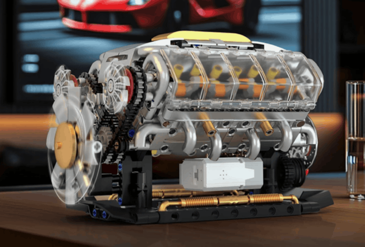 Конструктор V8-двигателя на 692 детали. Изображение: AliExpress. Фото.