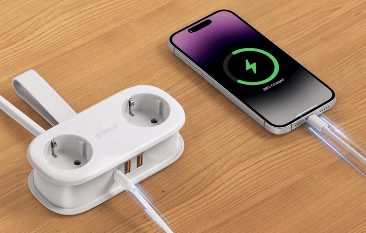 Удлинитель ORICO на 20 Вт с USB-портами. Изображение: AliExpress. Фото.