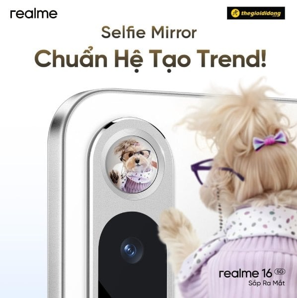 Realme 16 показали до презентации: характеристики, дизайн и дата выхода. Возле камеры встроили зеркало. Изображение: gizmochina.com. Фото.