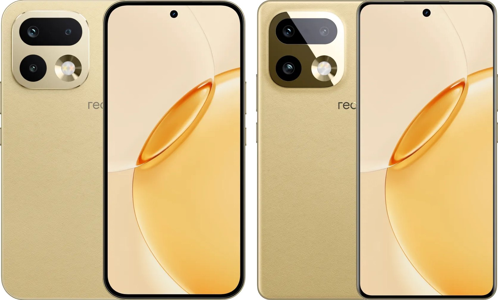 Характеристики Realme 16 Pro и 16 Pro+. Внешне отличия заметны, особенно в толщине рамок вокруг дисплея. Изображение: Realme. Фото.