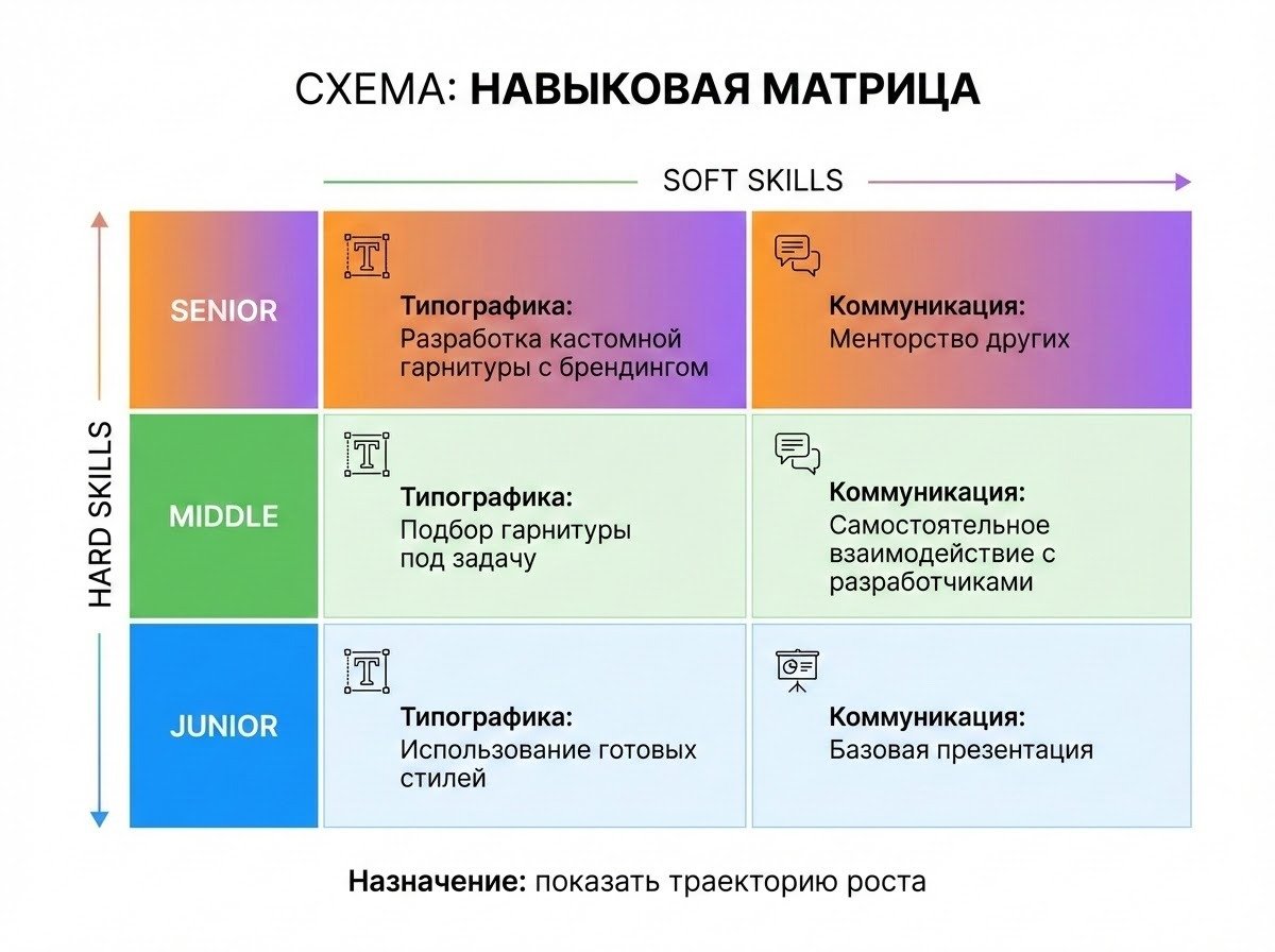 Важные личные качества для дизайнера. Как выглядит схема навыков дизайнера. Фото.
