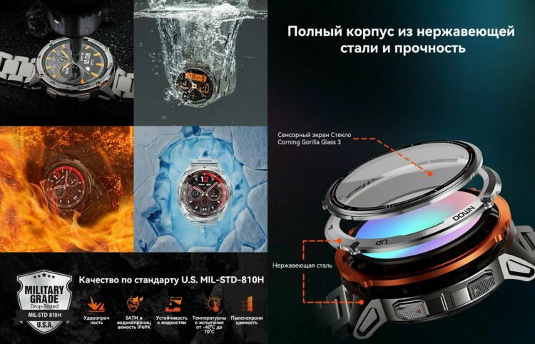 Мужские смарт-часы KOSPET. Крутые часы для суровых условий. Фото.