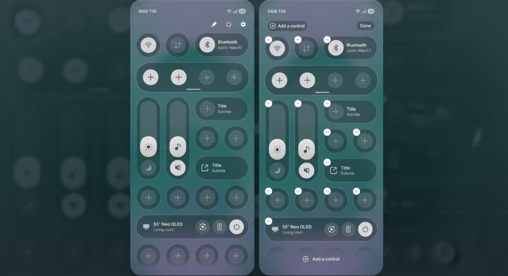 Новые функции One UI 8.5. Обновленная панель быстрого доступа выглядит минималистично. Фото.