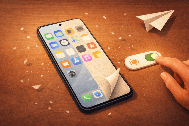 Как сделать экран смартфона матовым без пленок? Достаточно включить секретный режим в HyperOS. Полезная настройка для тех, кто залипает в телефоне по ночам. Фото.