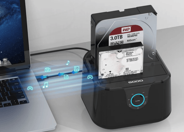 Док-станция для жестких дисков. Изображение: AliExpress. Фото.