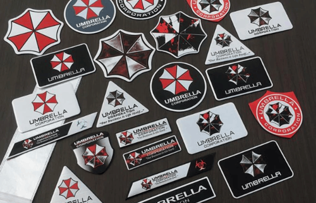 Наклейки Umbrella Corporation для фанатов Resident Evil. Изображение: AliExpress. Фото.