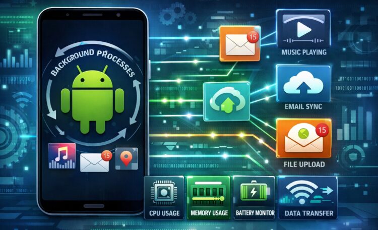 Что происходит со смартфоном без перезагрузки. Многие процессы на смартфоне выполняются в фоне. Фото.
