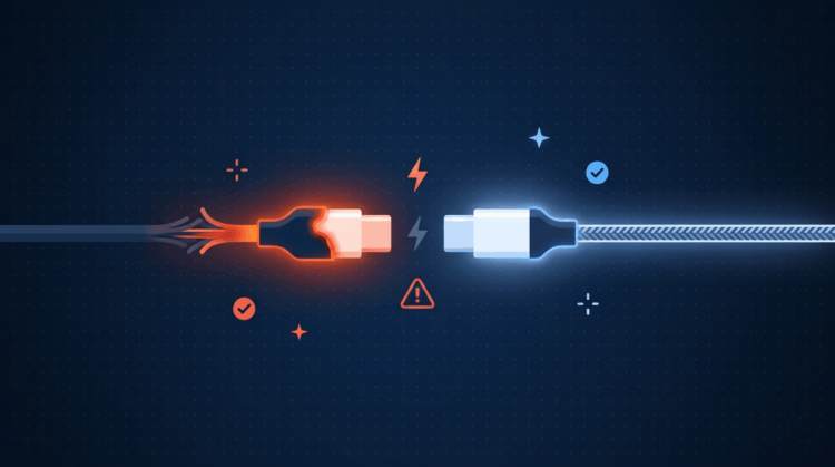 Можно ли заряжаться дешевым кабелем с маркетплейса. Красиво, но опасно: чем вы рискуете, покупая дешёвый зарядный кабель для дорогого флагмана. Фото.